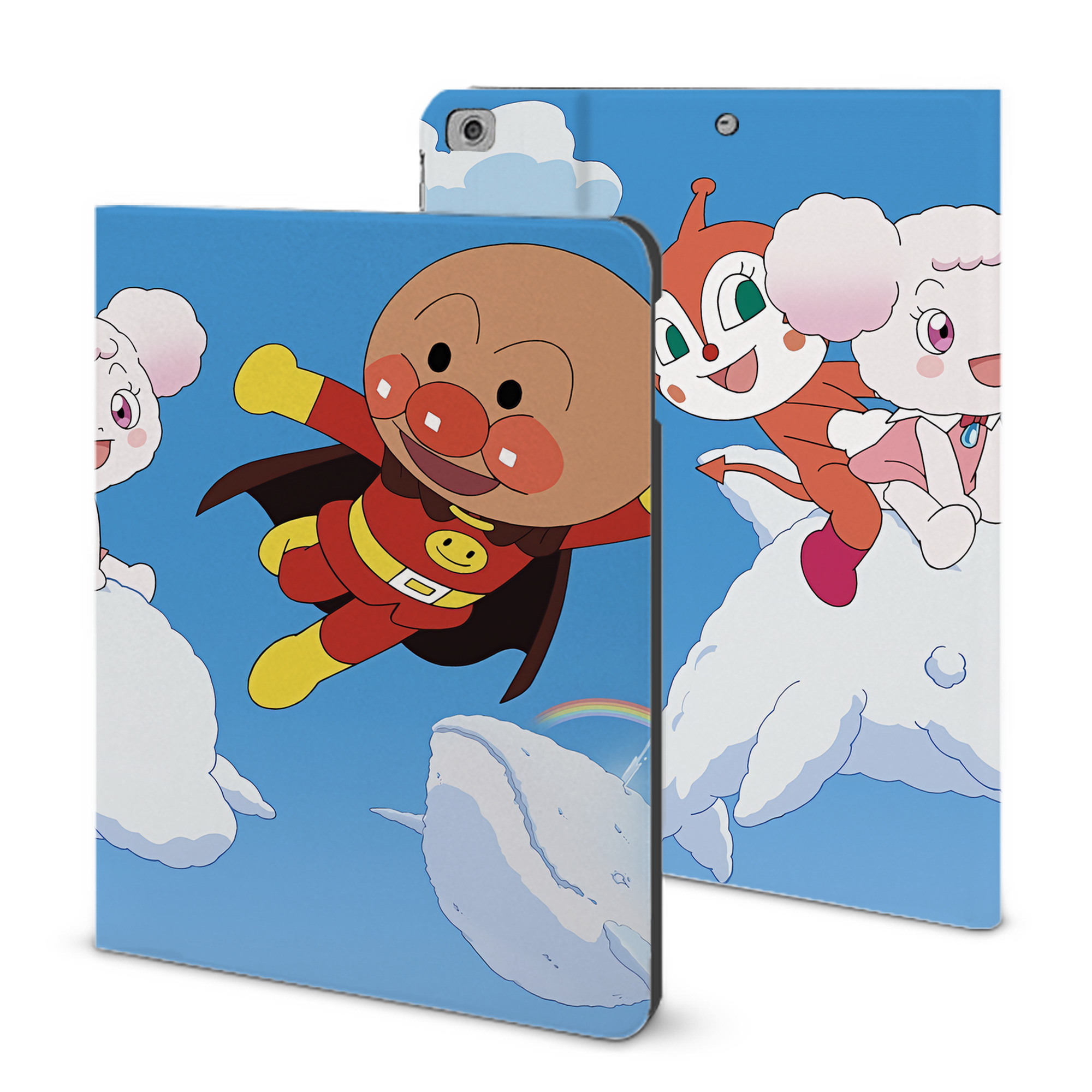 （画像用） アンパンマン Anpanman IPad ケース ブック型 PUレザー TPU 耐衝撃 軽量 薄型 ペン収納なし 全面保護 IPad 各モデル対応
